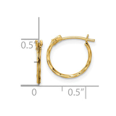 14K Yellow Gold Madi K Polished Twisted Hinged Hoop Earrings