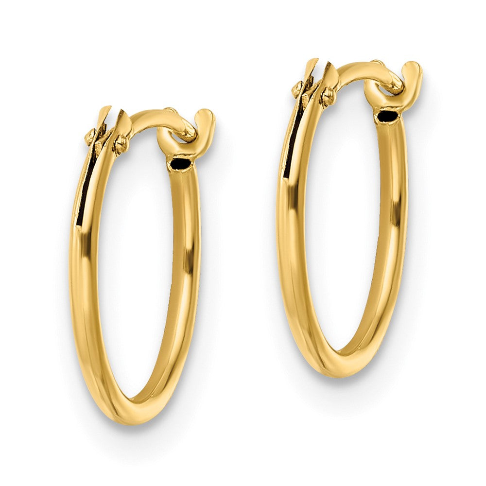 14K Yellow Gold Madi K Polished Hinged Hoop Earrings