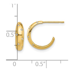 14K Yellow Gold Madi K Polished CZ Post Hoop Earrings