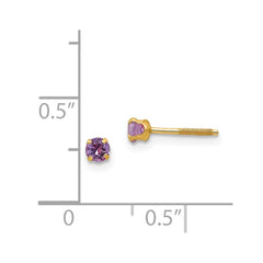 14K Yellow Gold Madi K 3mm Synthetic Birthstone Stud Earrings