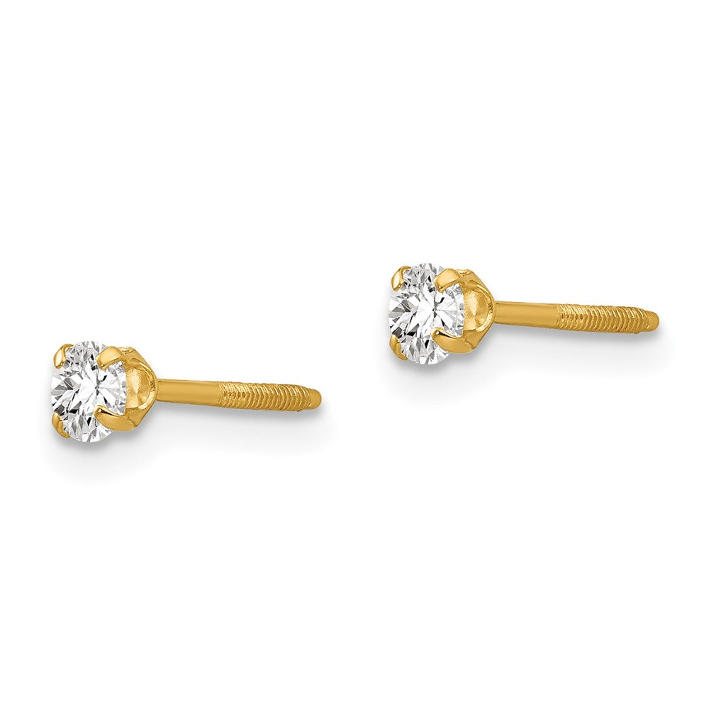 14K Yellow Gold Madi K 3mm Synthetic Spinel Earrings