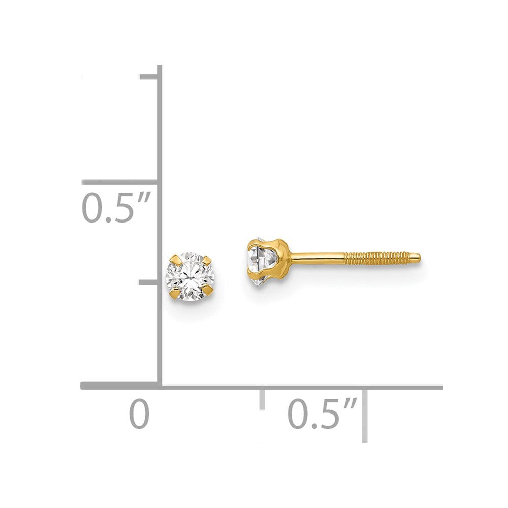 14K Yellow Gold Madi K 3mm Synthetic Spinel Earrings