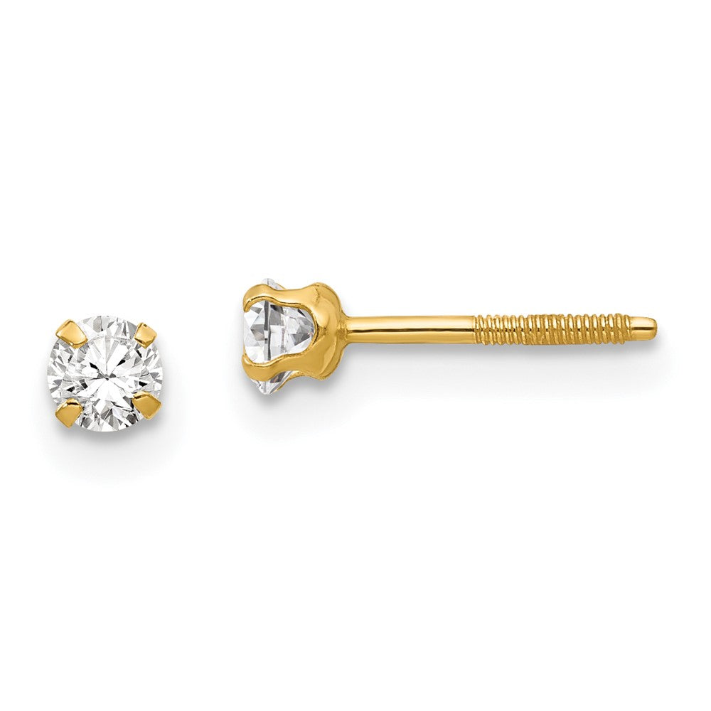 14K Yellow Gold Madi K 3mm Synthetic Spinel Earrings