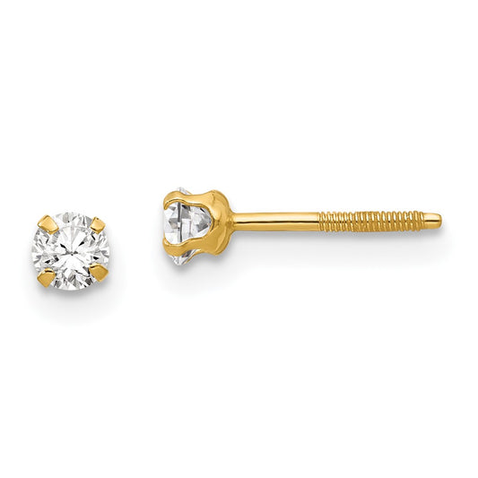 14K Yellow Gold Madi K 3mm Synthetic Spinel Earrings