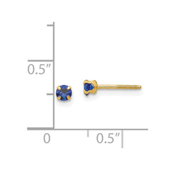14K Yellow Gold Madi K 3mm Synthetic Birthstone Earrings