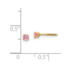 14K Yellow Gold Madi K 3mm Synthetic October Birthstone Stud Earrings