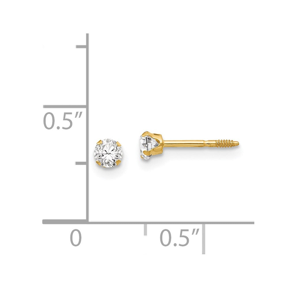 14K Yellow Gold Madi K 3mm CZ Earrings