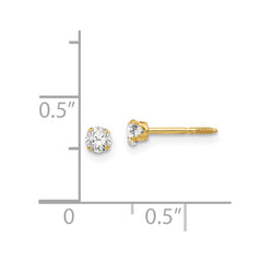 14K Yellow Gold Madi K 3mm CZ Earrings