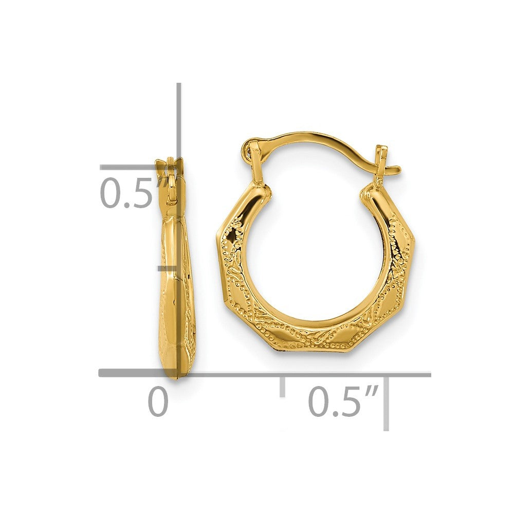 14K Yellow Gold Madi K Hinged Hoop Earrings