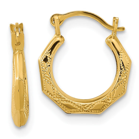 14K Yellow Gold Madi K Hinged Hoop Earrings