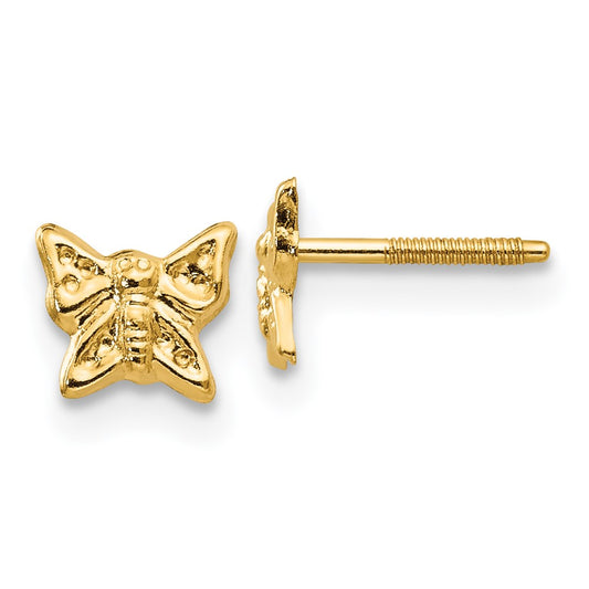 14K Yellow Gold Madi K Butterfly Screwback Earrings