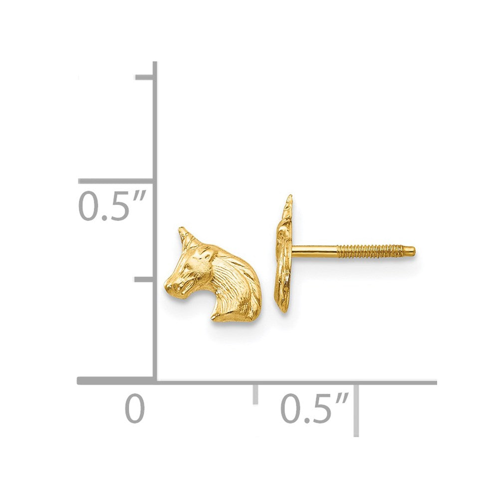 14K Yellow Gold Madi K Unicorn Post Earrings