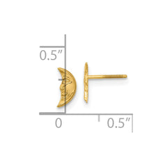 14K Yellow Gold Madi K Moon with face Post Earrings