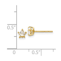 14K Yellow Gold Madi K CZ 4mm Star Post Earrings
