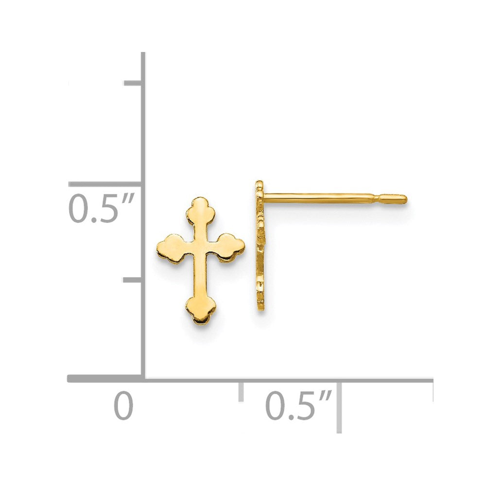 14K Yellow Gold Madi K Children's Cross Post Earrings