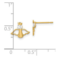 14K Yellow Gold Madi K CZ Children's Angel Post Earrings