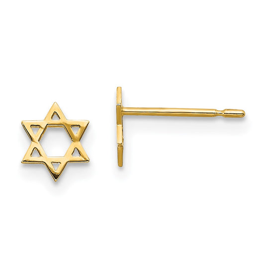 14K Yellow Gold Madi K Children's Star of David Post Earrings
