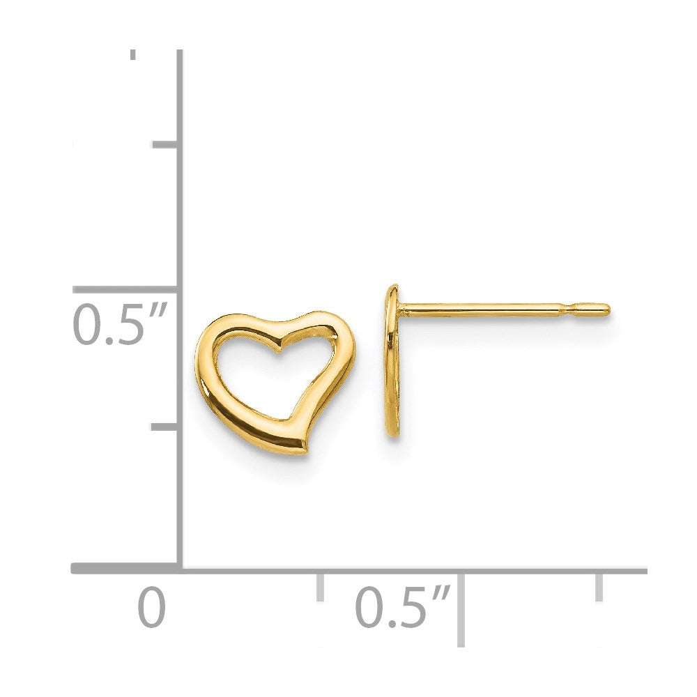 14K Yellow Gold Madi K Children's Heart Post Earrings
