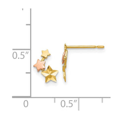 14K Yellow & Rose Gold Madi K Diamond-cut Children's Star Post Earrings