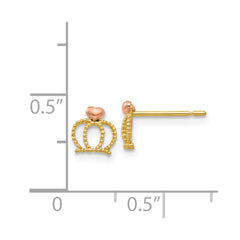 14K Yellow & Rose Gold Madi K Gold Children's Crown Post Earrings