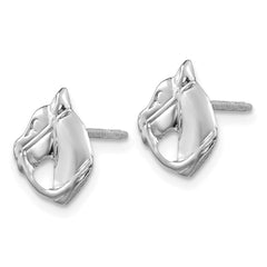 14K White Gold Madi K Screwback Horse Post Earrings