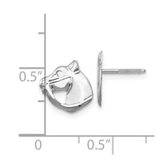 14K White Gold Madi K Screwback Horse Post Earrings