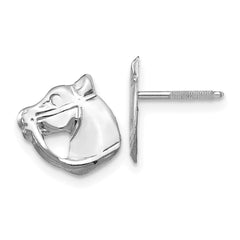 14K White Gold Madi K Screwback Horse Post Earrings