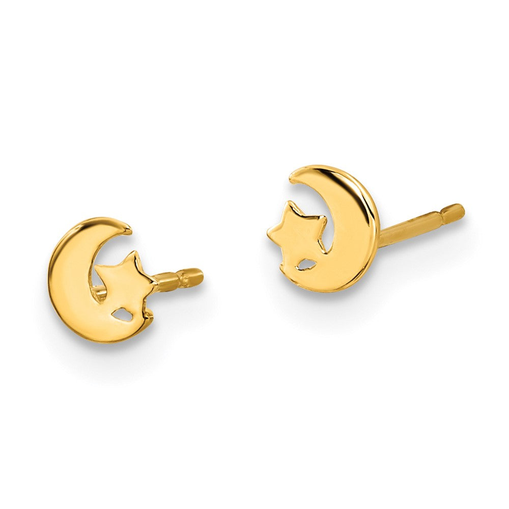 14K Yellow Gold Madi K Kids Star and Moon Post Earrings