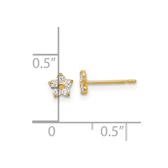14K Yellow Gold Madi K Kids CZ Star Post Earrings