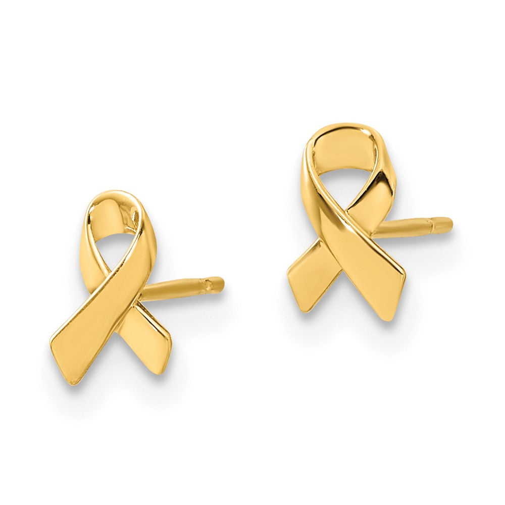 14K Yellow Gold Madi K Awareness Ribbon Post Earrings