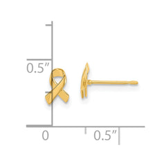14K Yellow Gold Madi K Awareness Ribbon Post Earrings