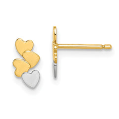 14K Two-Tone Gold Madi K Hearts Post Earrings