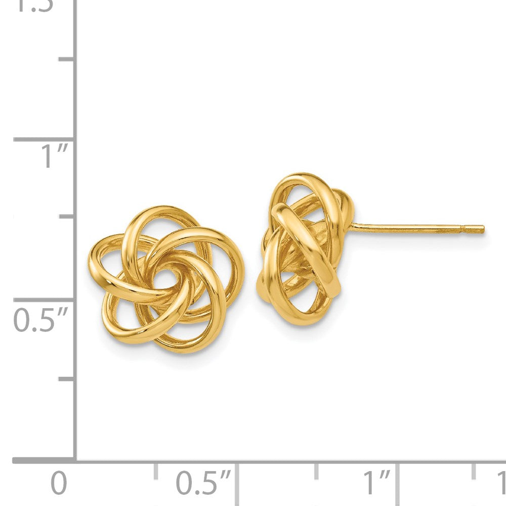 14K Yellow Gold Love Knot Earrings