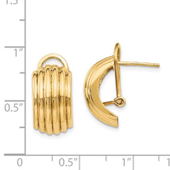 14K Yellow Gold Polished Fancy Omega Back Post Earrings