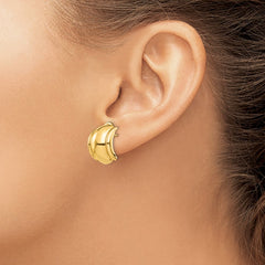 14K Yellow Gold Polished Fancy Omega Back Post Earrings