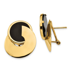 14K Yellow Gold Onyx Fancy Earrings