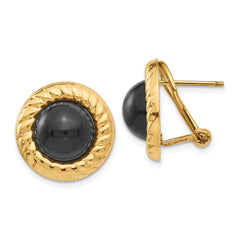 14K Yellow Gold Onyx Fancy Earrings