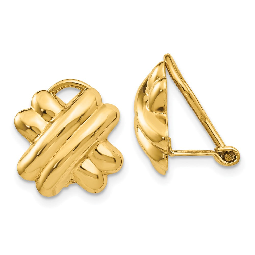 14K Yellow Gold Non-pierced X Earrings