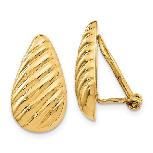 14K Yellow Gold Non-pierced Fancy Earrings