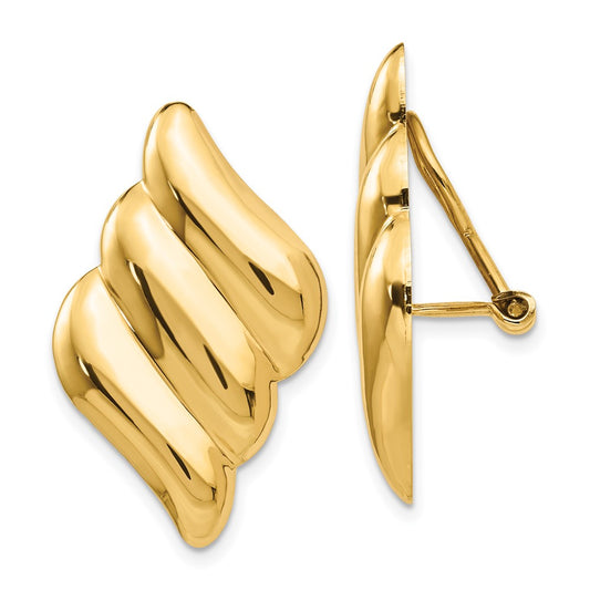 14K Yellow Gold Non-pierced Fancy Earrings