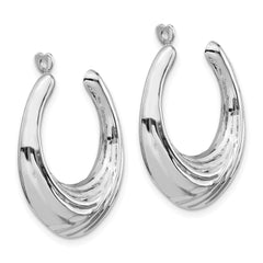 14K White Gold Scalloped Hoop Earrings Jackets