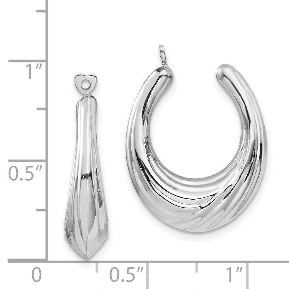 14K White Gold Scalloped Hoop Earrings Jackets