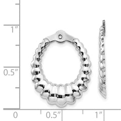 14K White Gold Scalloped Hoop Earrings Jackets