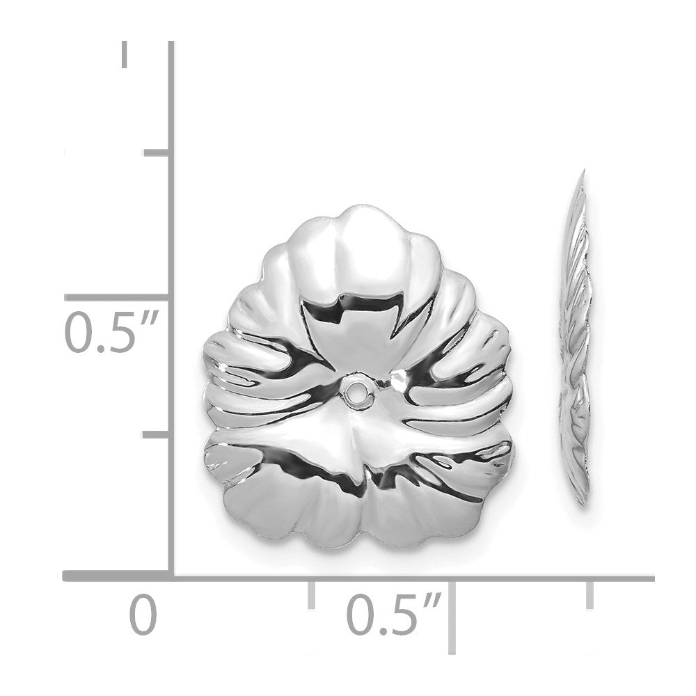 14K White Gold Floral Earrings Jackets