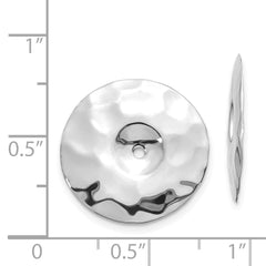 14K White Gold Polished Hammered Disc Earrings Jackets