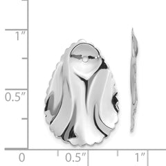 14K White Gold Polished Hammered Oval Earrings Jackets