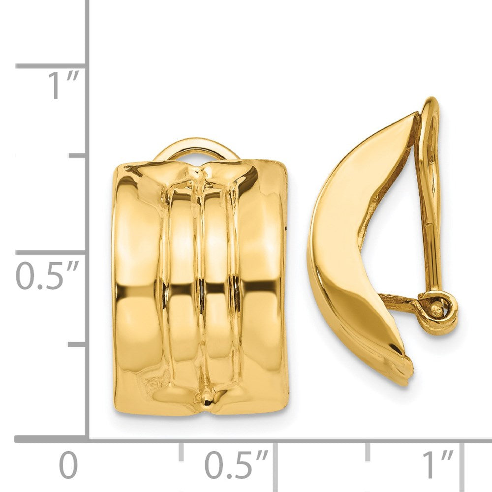 14K Yellow Gold Omega Clip Non-pierced Earrings