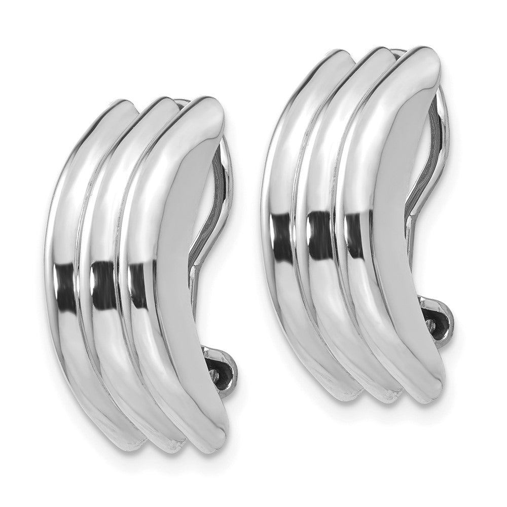 14K White Gold Omega Clip Non-pierced Earrings