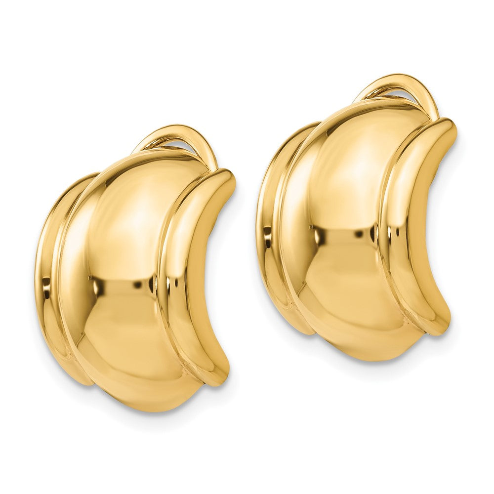 14K Yellow Gold Omega Clip Non-pierced Earrings
