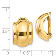 14K Yellow Gold Omega Clip Non-pierced Earrings